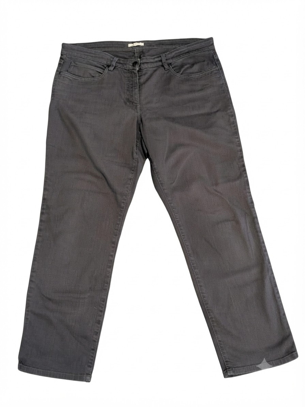 EILEEN FISHER Women's Pants Size 12 Gray Straight Leg Stretch Cotton Blend Fall